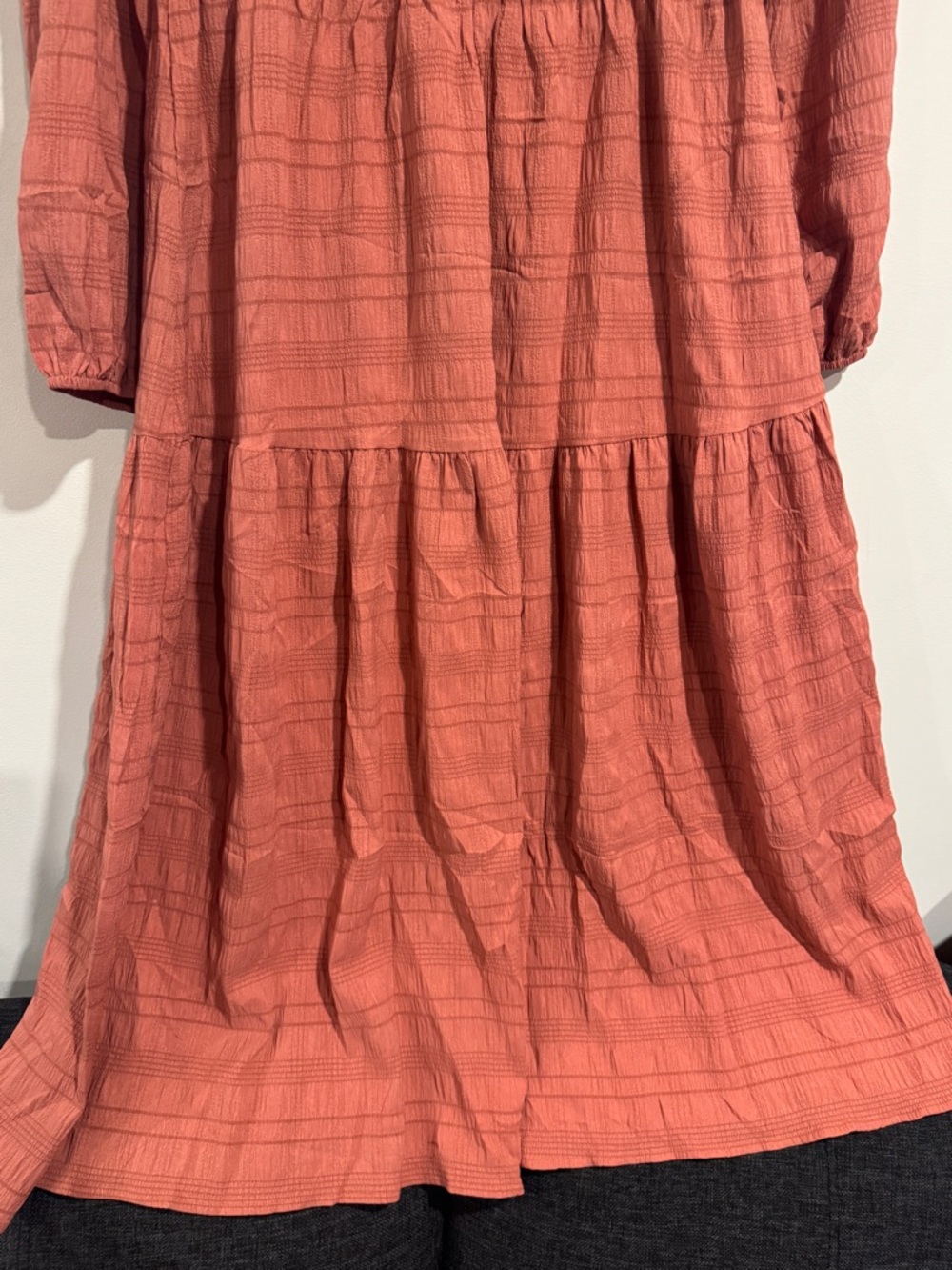 Women’s Boho Maxi Dress Smocked Tiered Puff Sleeve A-Line Fall Party Wedding M - Picture 15 of 16